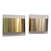 Pair of Staff 1970 wall lights in gold color