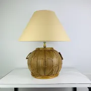 Lampe boule en osier des années 60, style Jungle Chic