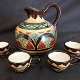 Saint Jean de Bretagne ceramic liqueur set, 5 pieces