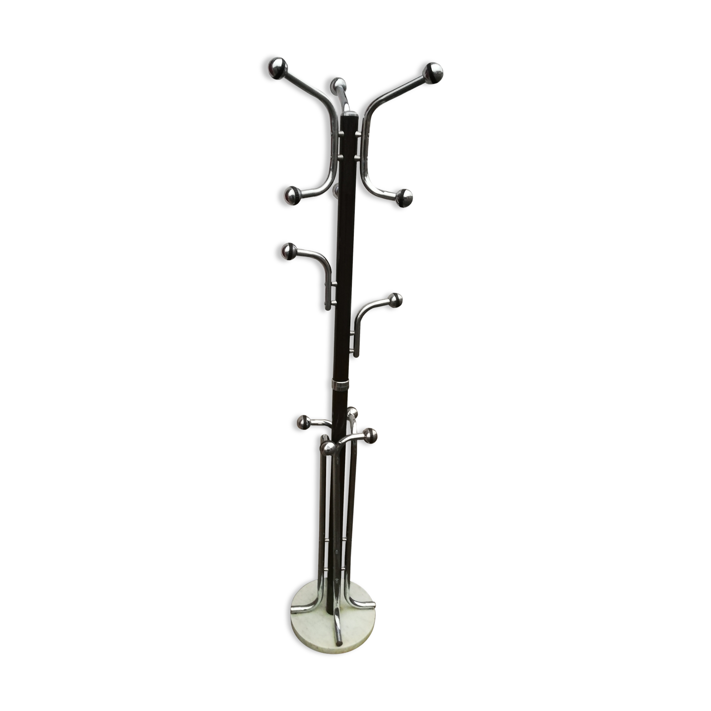 Vintage metal and marble coat rack