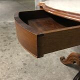 Side table Louis Philippe walnut and marble