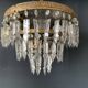 Ceiling light with 3 rows of crystal, 1950