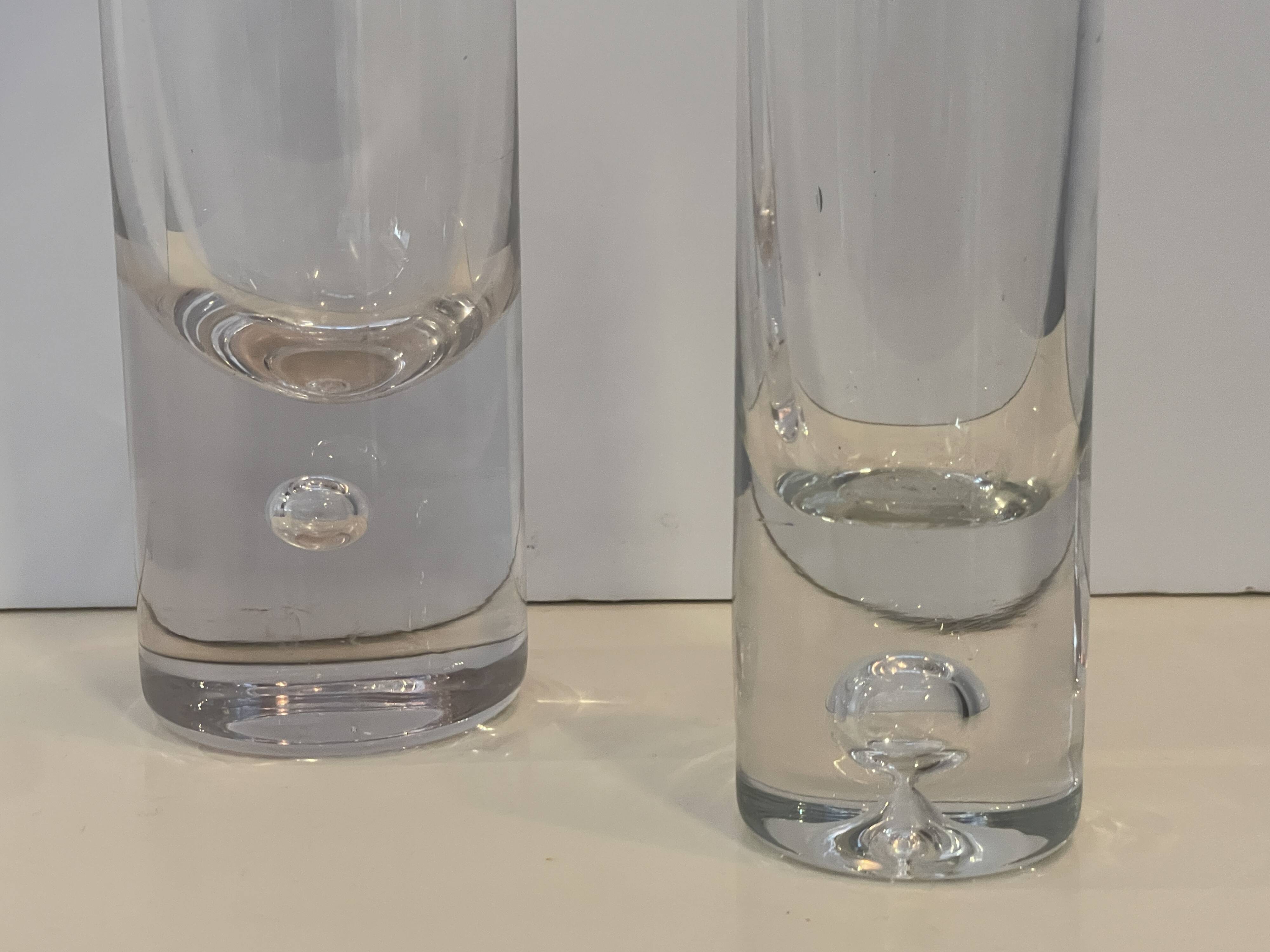 Pair of glass vases with a Scandinavian design from the 60s-70s.