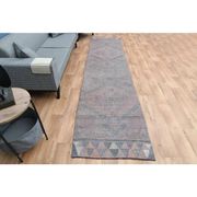 1970s Turkish Oushak Handmade Wool Cotton Pink Area Rug 90x377