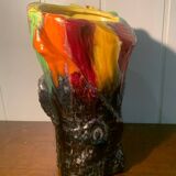 Multicolored Trunk Vase Vallauris Circa 1960 Vintage