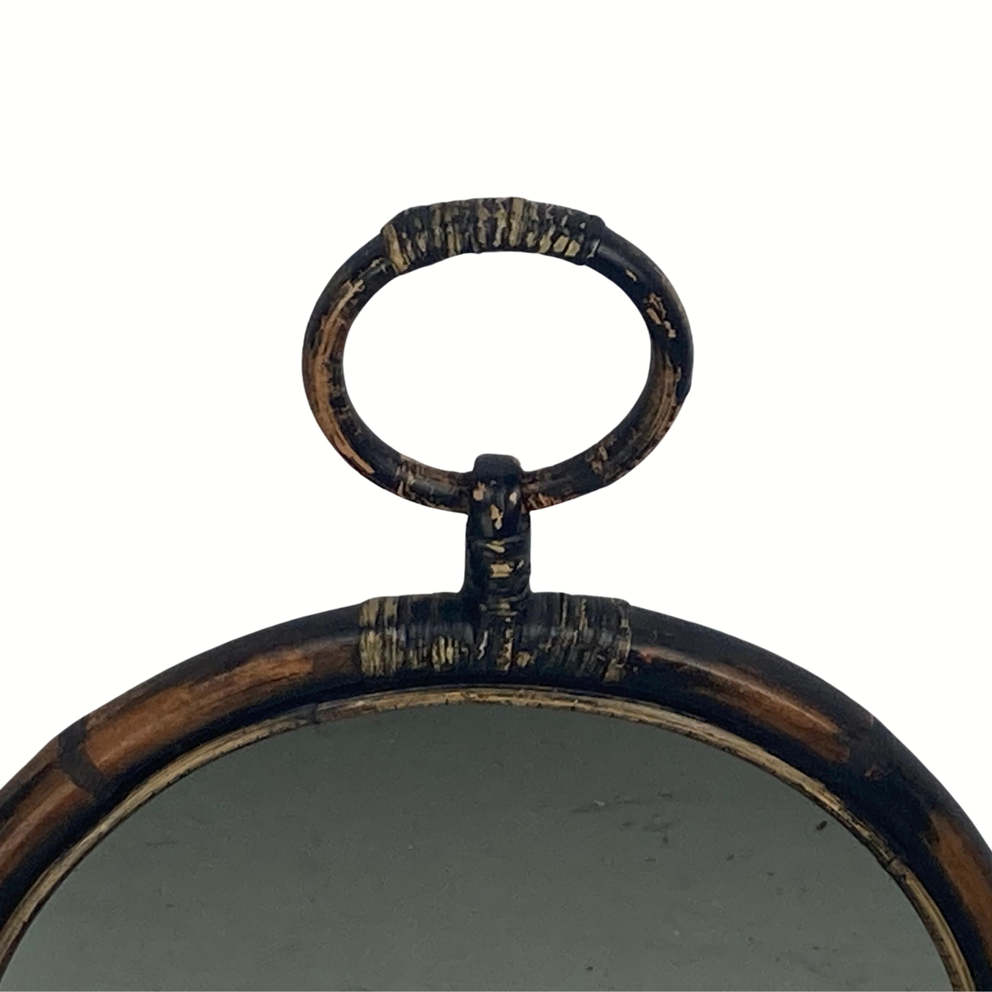 Faux bamboo chinoiserie mirror, France 1960s-1970