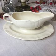 Old sauce boat Ivory made in France Digoin Sarreguemines