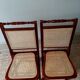 Folding wooden chairs and cannage