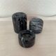 Set of 3 marble candle holders, 1980