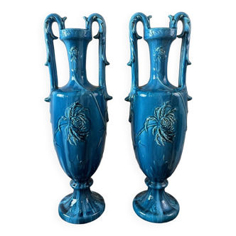 Pair of blue porcelain vase