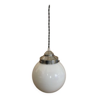 Old opaline pendant light / Art Deco