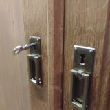 Former Parisian cabinet high in oak with pediment - 50s