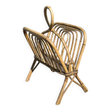 Vintage wicker and rattan magazine rack