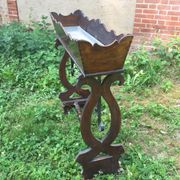 Jardinière bois fer forgé et zinc