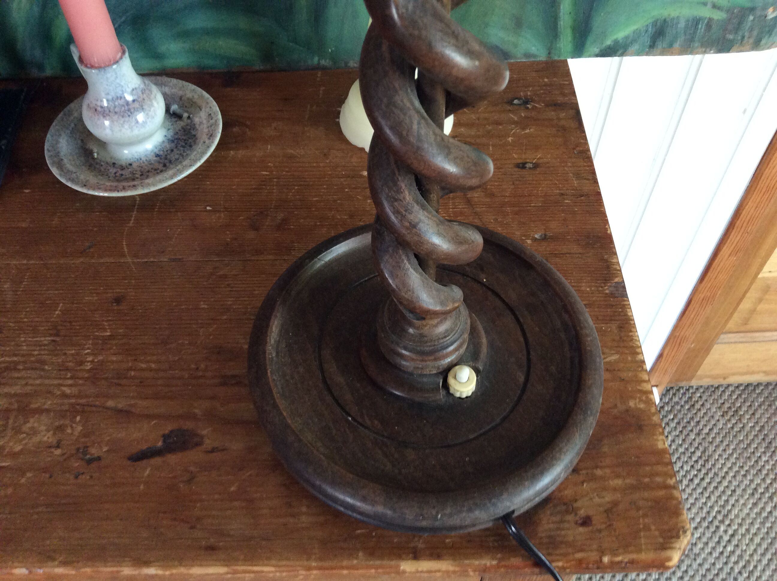 Wooden lamp foot