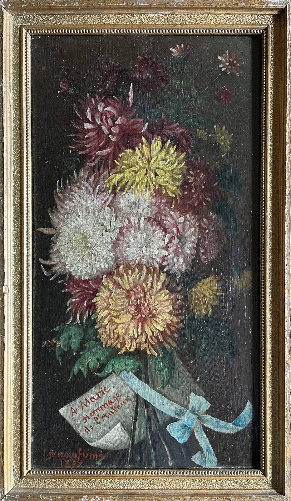 Paintings during HSP Flowers 1897 signed for restoration