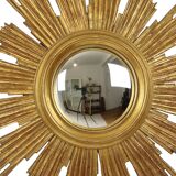 Large Deknudt Sunburst Gold Leaf Sun Mirror Sixties