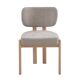 Chaise baguette pied effet bois tissus serge chenille beige