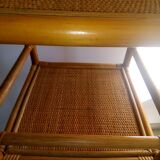 Rattan and bamboo shelf