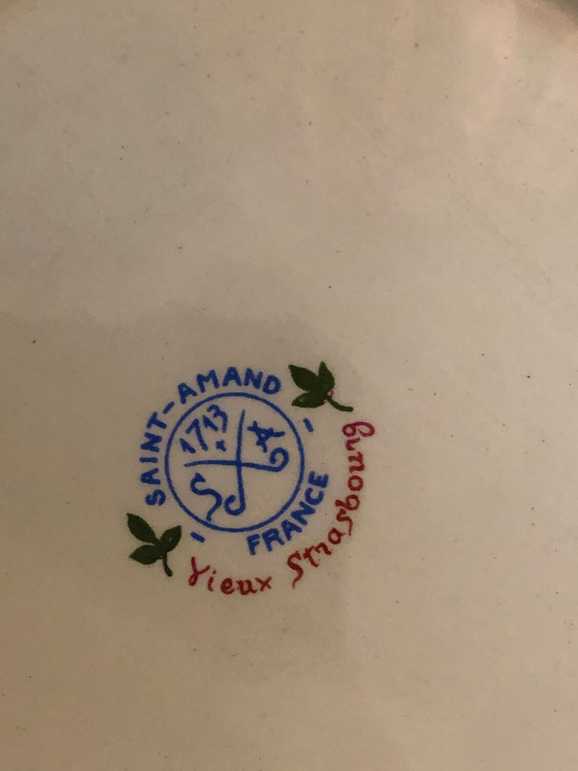 Plat à gâteau St Amand, vieux Strasbourg