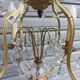 Rare antique cage chandelier in gilded bronze and crystal, 4 lights / WORKING CONDITION GAU?