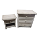 Commode et chevet en rotin blanc