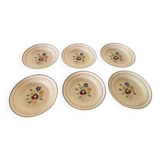 Assiettes Luneville modèle "Chantilly"