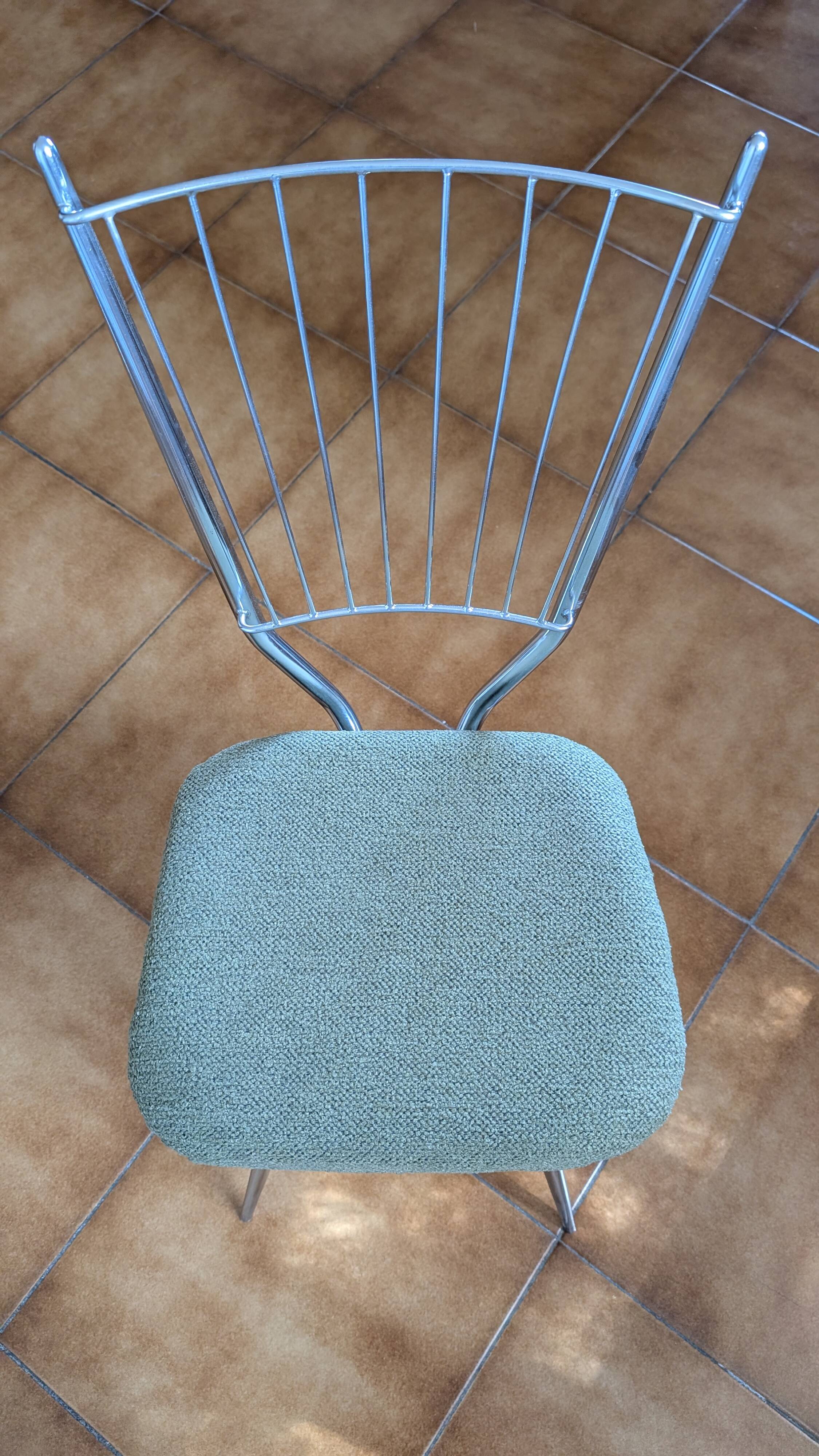 Set of 4 restored vintage chrome chairs.