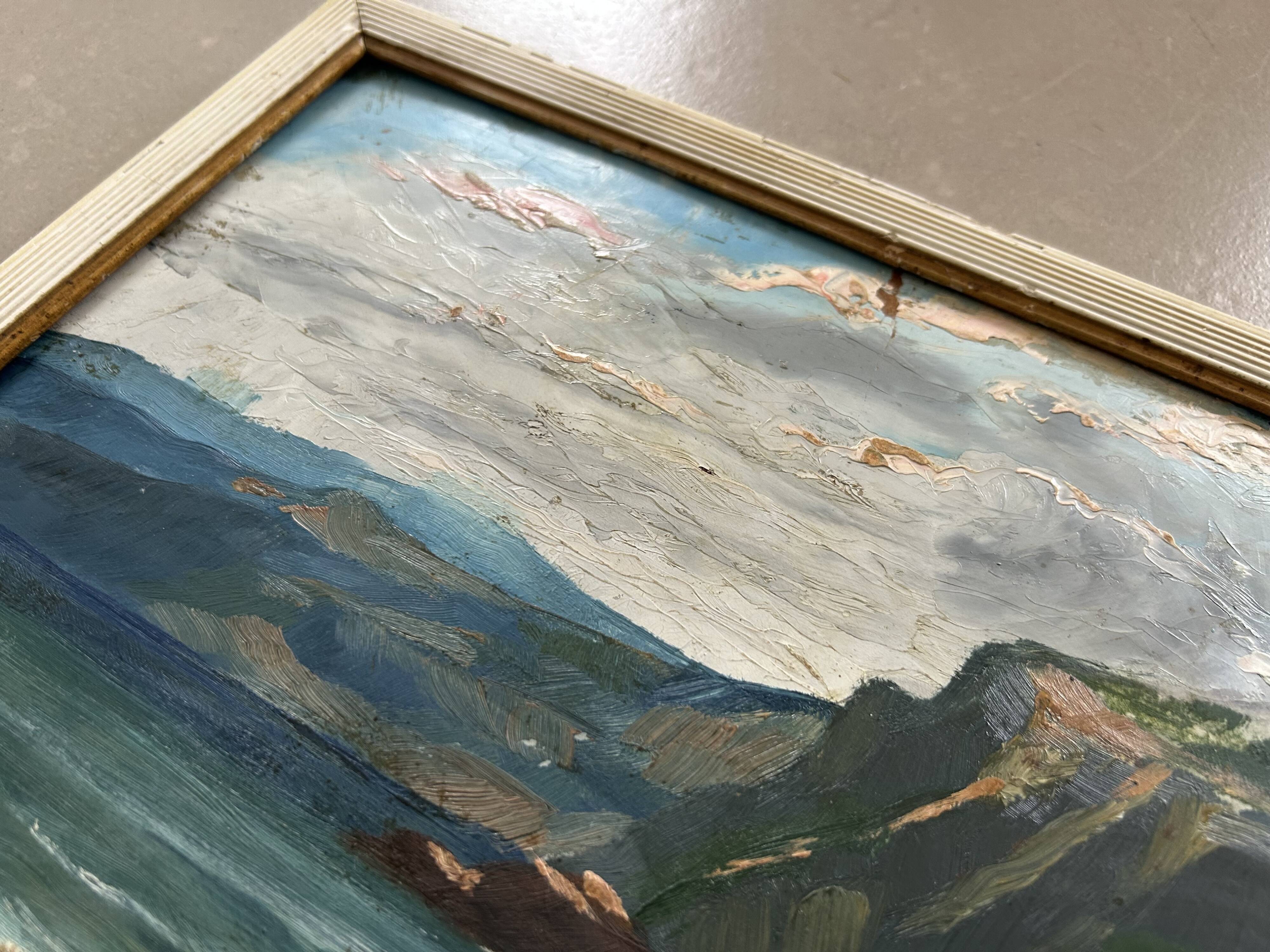 Oil on cardboard signed, dated 1904.