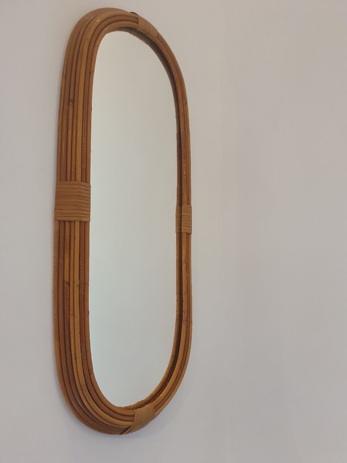 Vintage rattan mirror