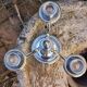 Pair of chandeliers model beads silver metal Christofle