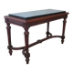 Coffee table - black marble top - Louis XIII style - H-shaped crossbar base