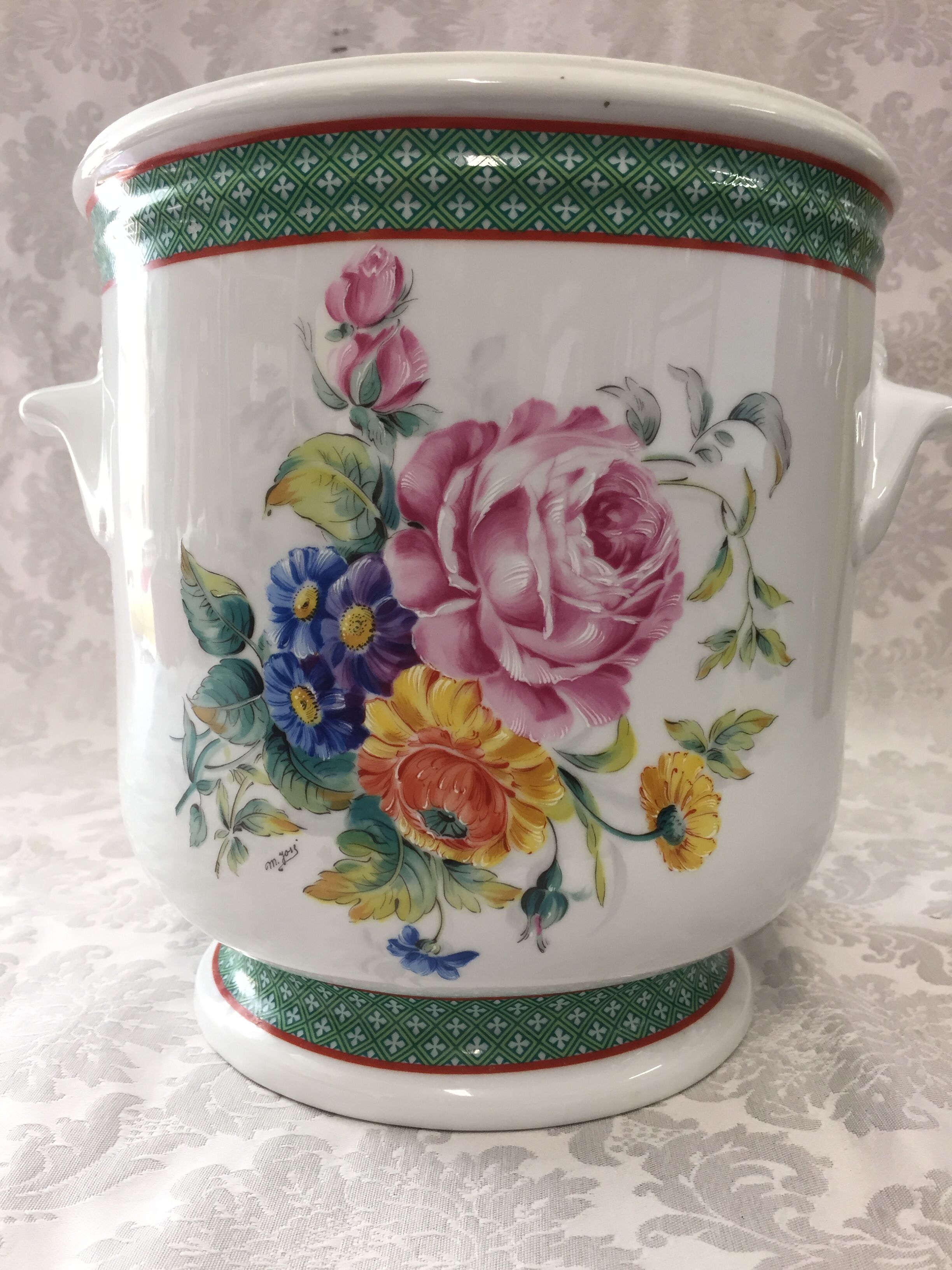 Old pot cover vase real porcelain france paris art decorative design