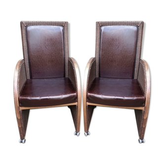 Pair of designer chairs "Lloyd Loom original".
