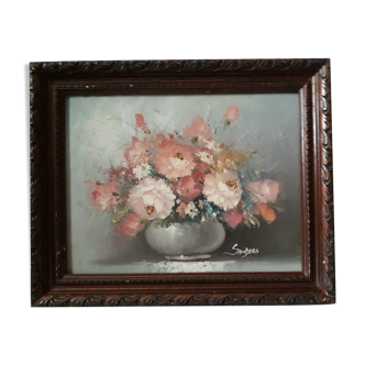 Painting a oil flowers