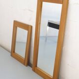 Pair of solid elm mirrors produced by the Regain group in 1980