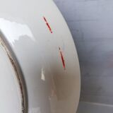 Plate china porcelainE enamelled family pink Lotus + Brand