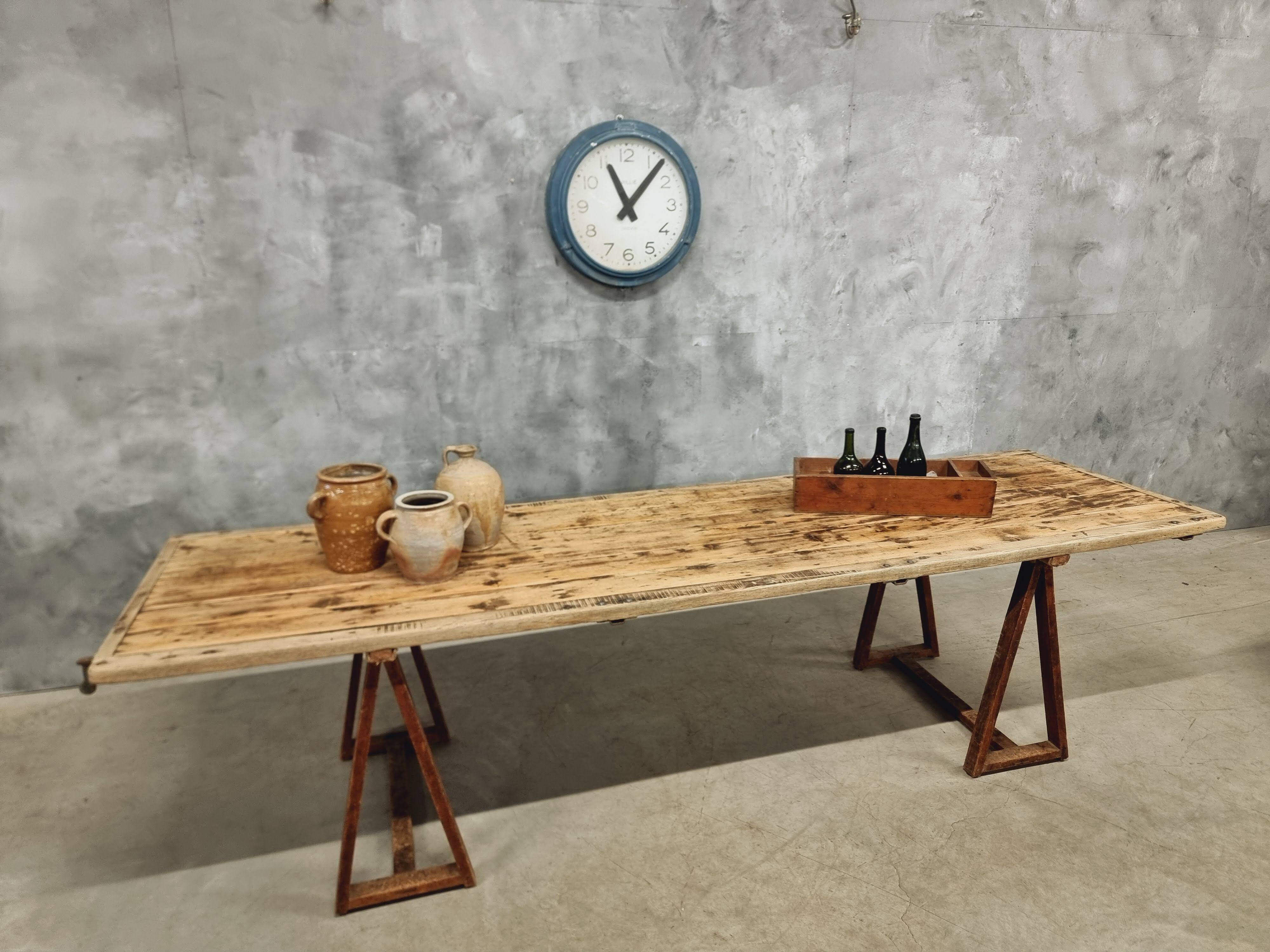 Antique trestle table XXL garden table 89 x 308 cm