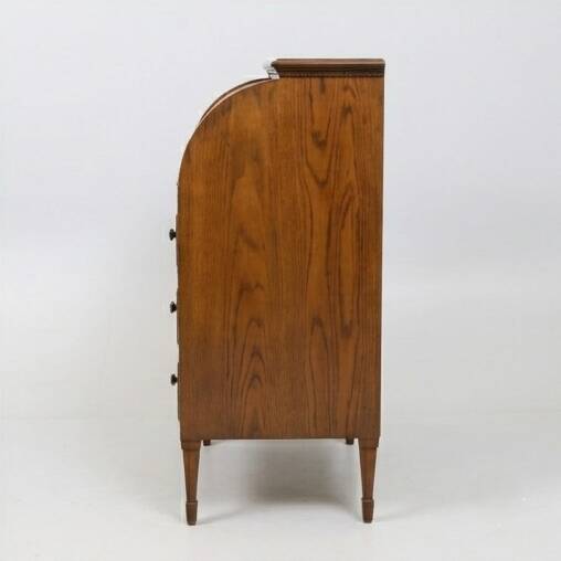 Vintage oak roll-top secretary - 80 cm, 1950s