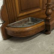 Napoleon III style walnut wardrobe, late 19th century, 3 mirrors, marble top, 8 coat hooks