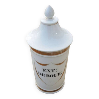 Old porcelain apothecary pot: ext de bour