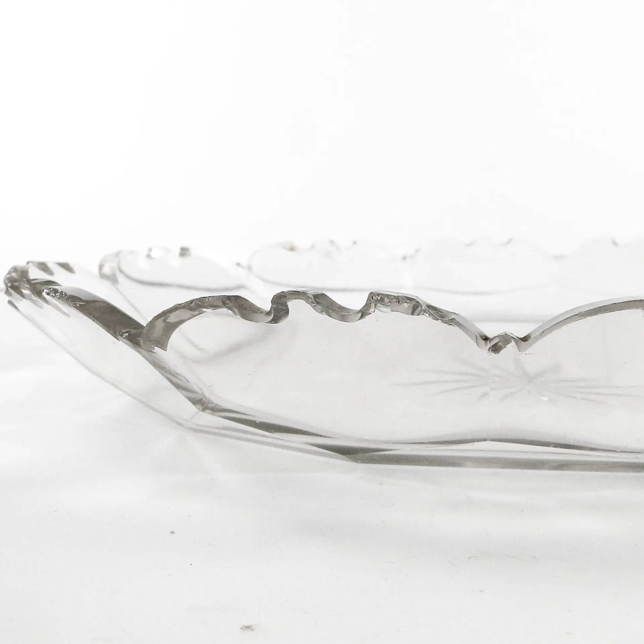 Biedermeier dish, transparent crystal, Czech Republic, 19th century