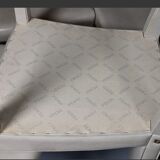 Suite of 6 chairs in ivory white leather