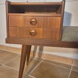 Teak telephone bench, Vintage Scandinavian 1960s