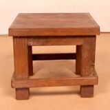 Table de chevet d’atelier en teck birman