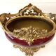 Antique Napoleon III Centrepiece Jardinière in Gilded Metal and Faience