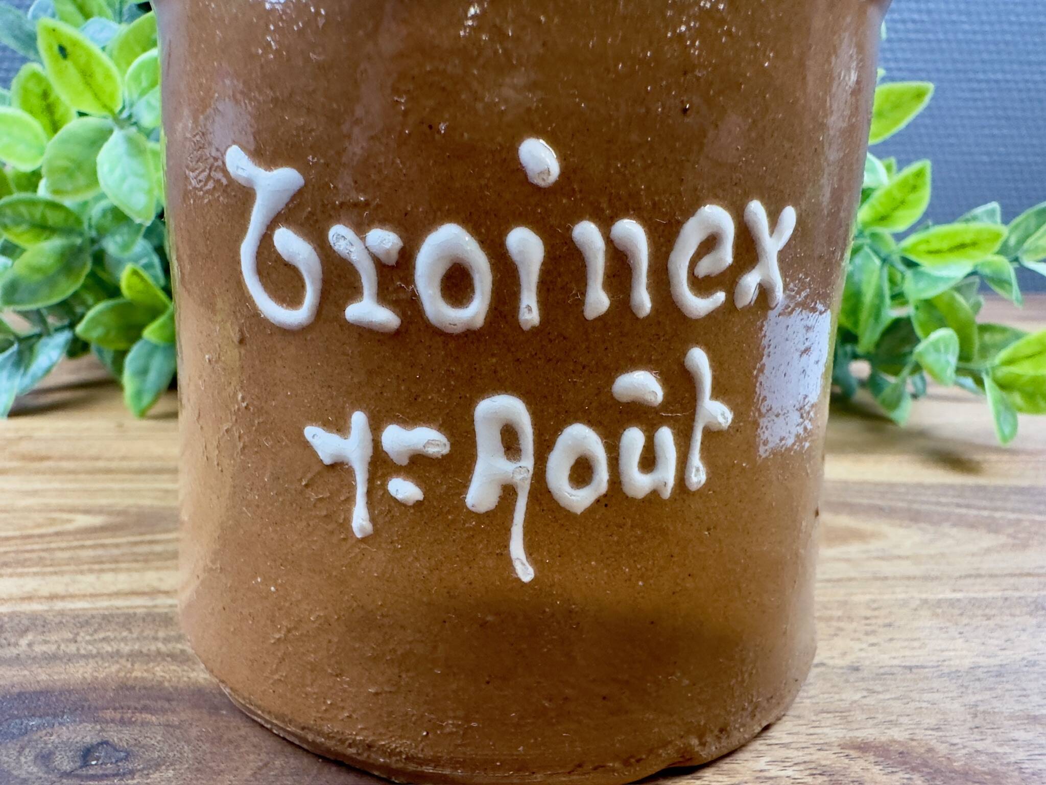 Old stoneware pitcher Troinex 1st August rustic vintage decor