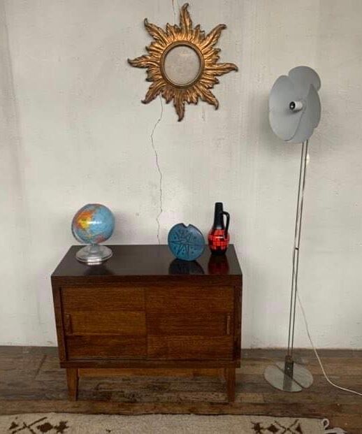 LOW FURNITURE RUSTIC SIDEBOARD MODERNIST ENFILADE HAS 2 DOORS IN CHENE - WIDTH 90 CM