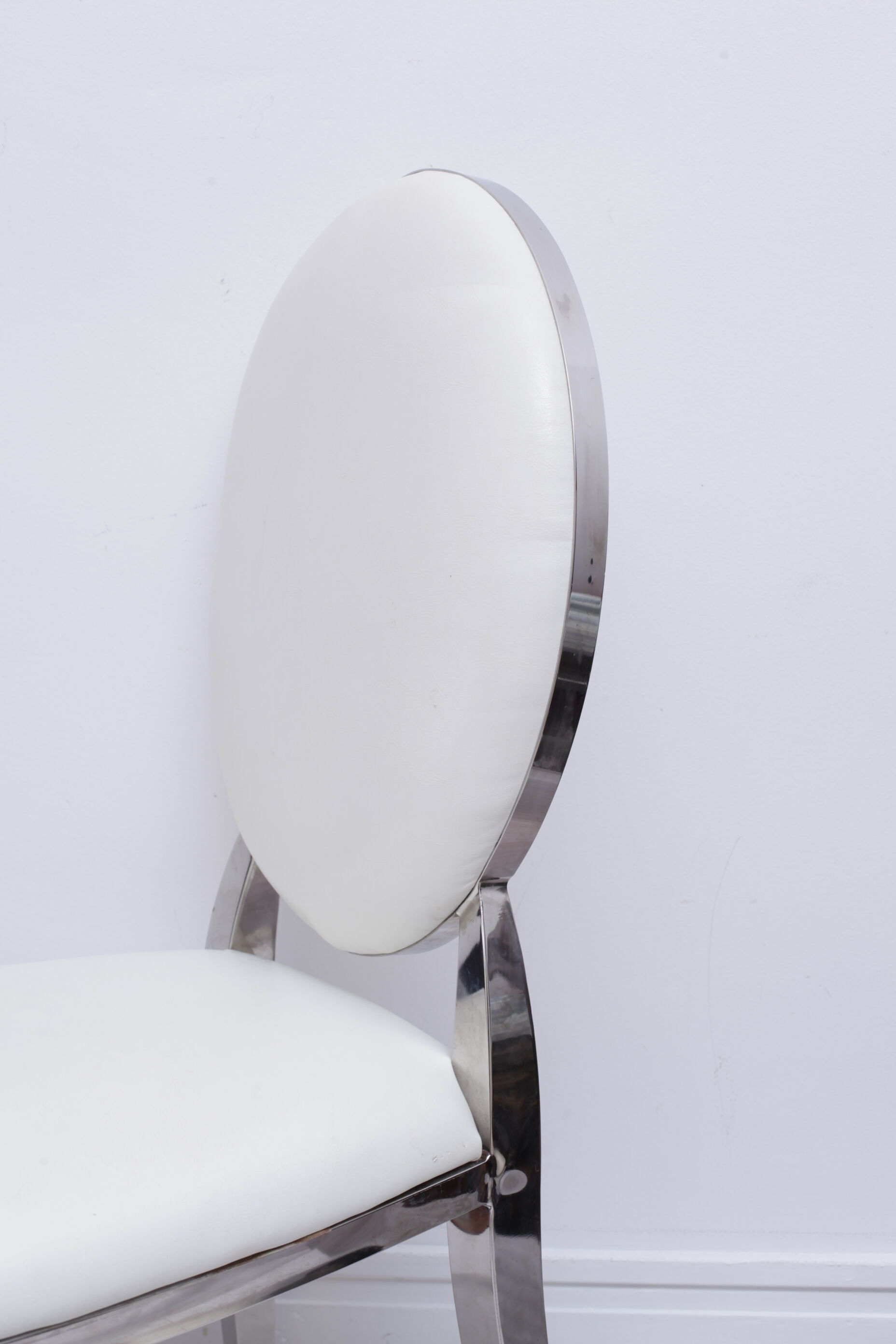 White skai chair and chrome legs