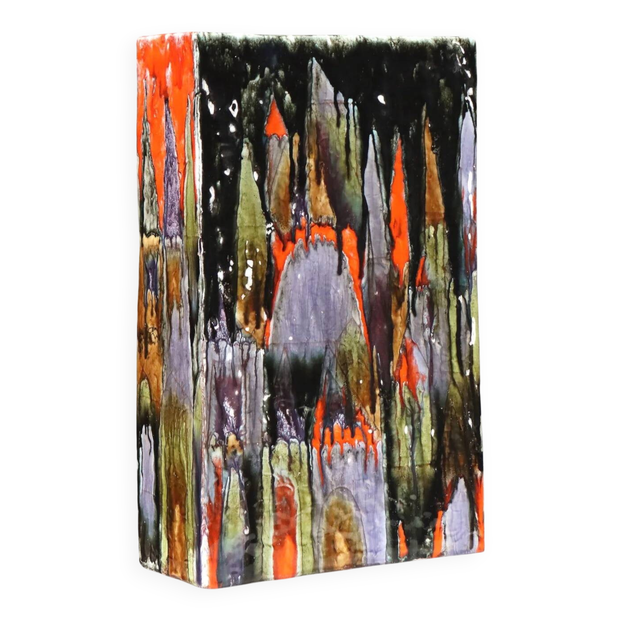 Vintage ceramic vase decorated by Elio Schiavon, Italy, 1960s.